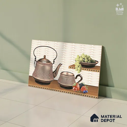 Patterned Tile TL 08277 B 4461 K1 18 x 12 inch Ceramic Glossy Finish - 7 mm