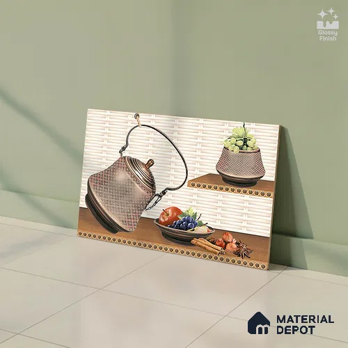 Patterned Tile TL 08277 C 4461 K2 18 x 12 inch Ceramic Glossy Finish - 7 mm