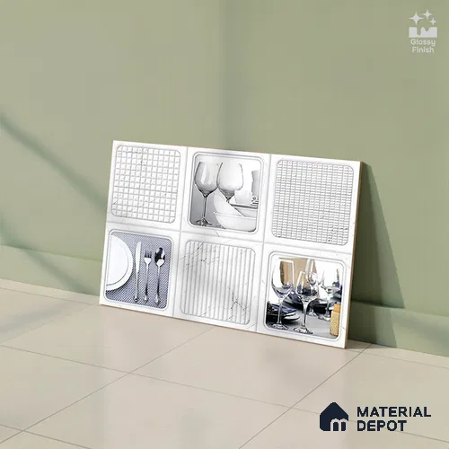 Patterned Tile TL 08280 C 5211 K2 18 x 12 inch Ceramic Glossy Finish - 7 mm