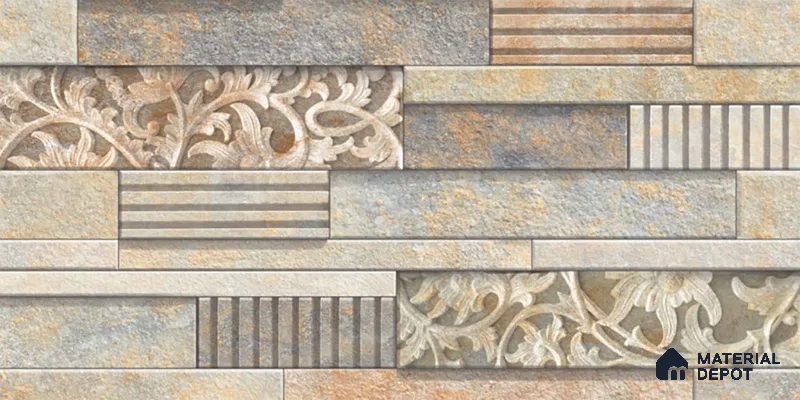 Stacked Stone Tile TL 08306 B Extent 06 2 ft x 1 ft Ceramic Matte Finish - 10 mm