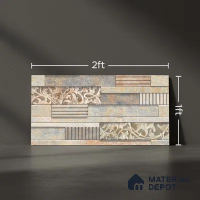 Stacked Stone Tile TL 08306 B Extent 06 2 ft x 1 ft Ceramic Matte Finish - 10 mm