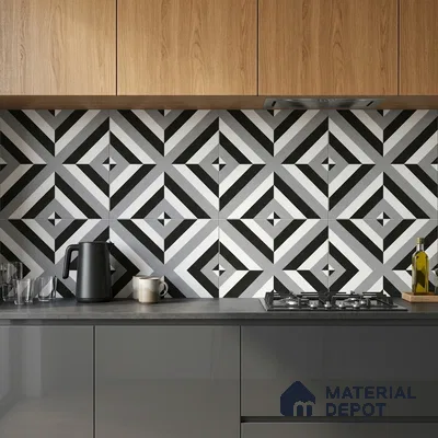 Moroccan Floor & Wall Tile TL 08313 Apollo 1 ft x 1 ft Matte Finish Vitrified Tile - 9 mm | Suitable for Bathroom, Kitchen, Balcony | Please Expect a Slight Variation of Pattern