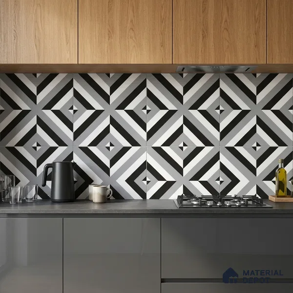 Moroccan Floor & Wall Tile TL 08313 Apollo 1 ft x 1 ft Matte Finish Vitrified Tile - 9 mm | Suitable for Bathroom, Kitchen, Balcony | Please Expect a Slight Variation of Pattern