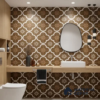 Moroccan Floor & Wall Tile TL 08315 B Omega Terra 1 ft x 1 ft Matte Finish Vitrified Tile - 9 mm | Suitable for Bathroom, Kitchen, Balcony | Please Expect a Slight Variation of Pattern