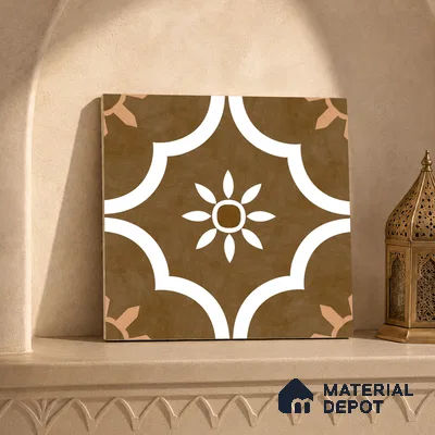 Moroccan Floor & Wall Tile TL 08315 B Omega Terra 1 ft x 1 ft Matte Finish Vitrified Tile - 9 mm | Suitable for Bathroom, Kitchen, Balcony | Please Expect a Slight Variation of Pattern