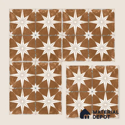 Moroccan Floor & Wall Athangudi Tile TL 08317 C Athena Terra 1 ft x 1 ft Matte Finish Vitrified Tile - 9 mm | Suitable for Bathroom, Kitchen, Balcony | Please Expect a Slight Variation of Pattern
