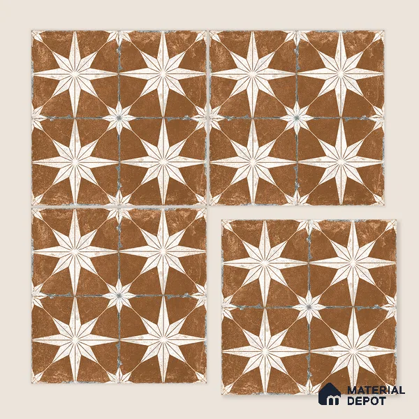 Moroccan Floor & Wall Athangudi Tile TL 08317 C Athena Terra 1 ft x 1 ft Matte Finish Vitrified Tile - 9 mm | Suitable for Bathroom, Kitchen, Balcony | Please Expect a Slight Variation of Pattern
