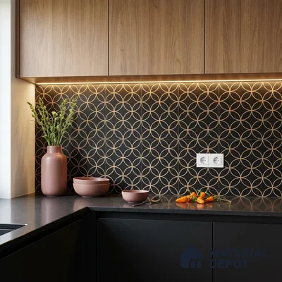 Moroccan Floor & Wall Tile TL 08320 Eclipse 1 ft x 1 ft Matte Finish Vitrified Tile - 9 mm | Suitable for Bathroom, Kitchen, Balcony | Please Expect a Slight Variation of Pattern