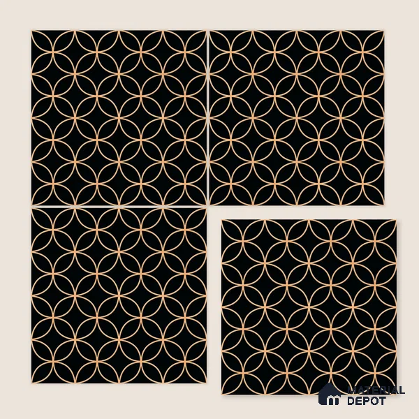 Moroccan Floor & Wall Tile TL 08320 Eclipse 1 ft x 1 ft Matte Finish Vitrified Tile - 9 mm | Suitable for Bathroom, Kitchen, Balcony | Please Expect a Slight Variation of Pattern