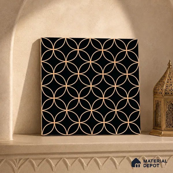 Moroccan Floor & Wall Tile TL 08320 Eclipse 1 ft x 1 ft Matte Finish Vitrified Tile - 9 mm | Suitable for Bathroom, Kitchen, Balcony | Please Expect a Slight Variation of Pattern