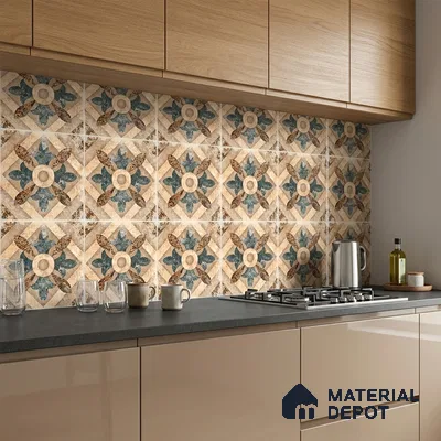 Moroccan Floor & Wall Tile TL 08321 Harmonia 1 ft x 1 ft Matte Finish Vitrified Tile - 9 mm | Suitable for Bathroom, Kitchen, Balcony | Please Expect a Slight Variation of Pattern