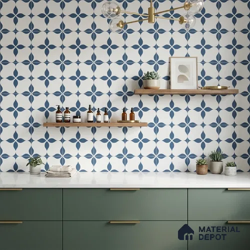 Moroccan Floor & Wall Tile TL 08324 Zeus 1 ft x 1 ft Matte Finish Vitrified Tile - 9 mm | Suitable for Bathroom, Kitchen, Balcony | Please Expect a Slight Variation of Pattern