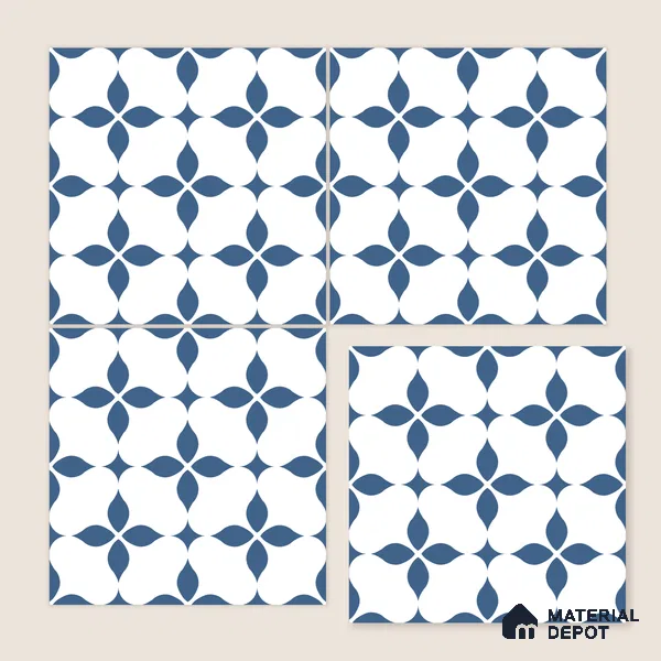 Moroccan Floor & Wall Tile TL 08324 Zeus 1 ft x 1 ft Matte Finish Vitrified Tile - 9 mm | Suitable for Bathroom, Kitchen, Balcony | Please Expect a Slight Variation of Pattern
