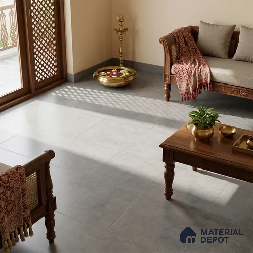 Stone Wall & Floor Tile TL 08333 H Prime Cementum Gris 4 ft x 2 ft Matte Finish Vitrified Tile - 9 mm | Suitable For Bathroom, Kitchen, Balcony