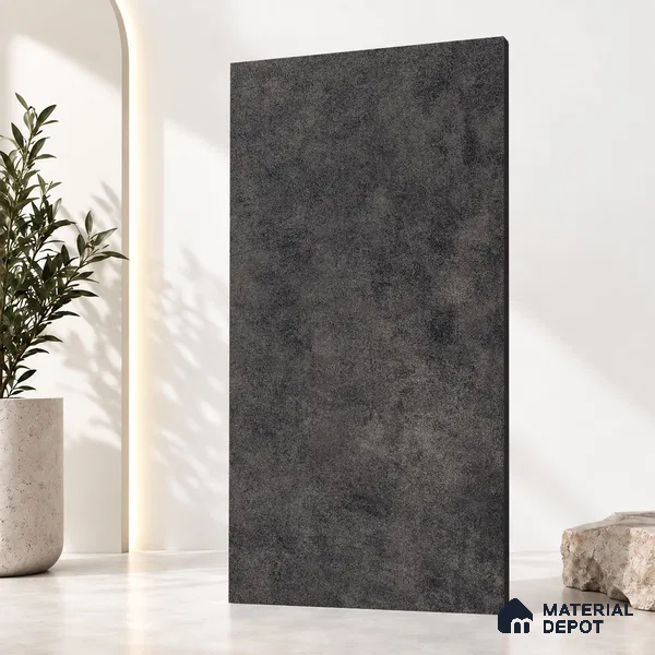 Stone Wall & Floor Tile TL 08333 I Prime Cementum Nero 4 ft x 2 ft Matte Finish Vitrified Tile - 9 mm | Suitable For Bathroom, Kitchen, Balcony
