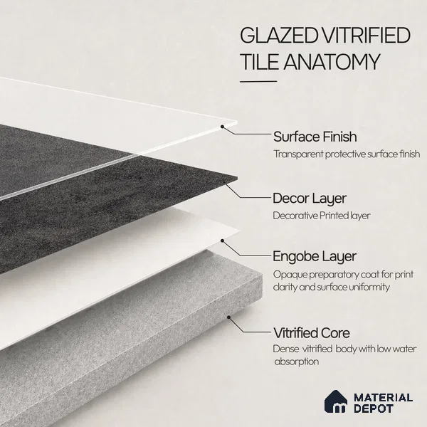 Stone Wall & Floor Tile TL 08333 I Prime Cementum Nero 4 ft x 2 ft Matte Finish Vitrified Tile - 9 mm | Suitable For Bathroom, Kitchen, Balcony