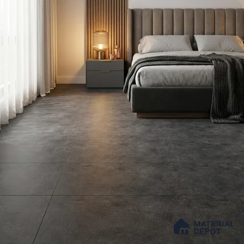 Stone Wall & Floor Tile TL 08333 I Prime Cementum Nero 4 ft x 2 ft Matte Finish Vitrified Tile - 9 mm | Suitable For Bathroom, Kitchen, Balcony