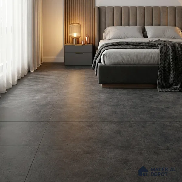 Stone Wall & Floor Tile TL 08333 I Prime Cementum Nero 4 ft x 2 ft Matte Finish Vitrified Tile - 9 mm | Suitable For Bathroom, Kitchen, Balcony