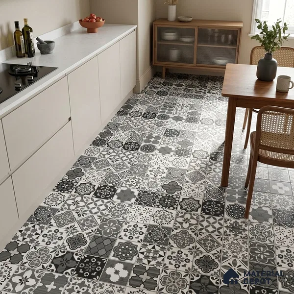 Moroccan Floor & Wall Tile TL 08336 Moroccon 05 2 ft x 2 ft Matte Finish Vitrified Tile - 9 mm | 1 Random Design | Suitable For Kitchen Backsplash, Balcony, Dining Area | Please Expect a Slight Variation of Pattern