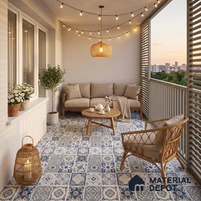 Moroccan Floor & Wall Tile TL 08337 Moroccon 06 2 ft x 2 ft Matte Finish Vitrified Tile - 9 mm | 1 Random Design | Suitable For Balcony, Bedroom, Dining Area | Please Expect a Slight Variation of Pattern