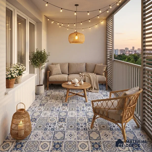 Moroccan Floor & Wall Tile TL 08337 Moroccon 06 2 ft x 2 ft Matte Finish Vitrified Tile - 9 mm | 1 Random Design | Suitable For Balcony, Bedroom, Dining Area | Please Expect a Slight Variation of Pattern