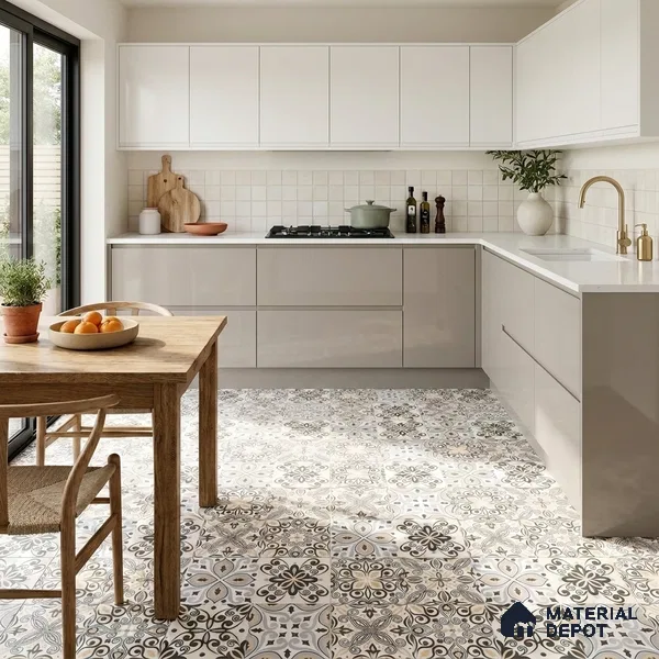 Moroccan Floor & Wall Tile TL 08338 Moroccon 07 2 ft x 2 ft Matte Finish Vitrified Tile - 9 mm | 2 Random Design | Suitable For Kitchen Backsplash, Balcony, Dining Area | Please Expect a Slight Variation of Pattern