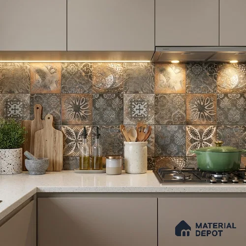 Moroccan Floor & Wall Tile TL 08339 Moroccon 11 2 ft x 2 ft Matte Finish Vitrified Tile - 9 mm | 1 Random Design | Suitable For Courtyard, Balcony, Corridor | Please Expect a Slight Variation of Pattern