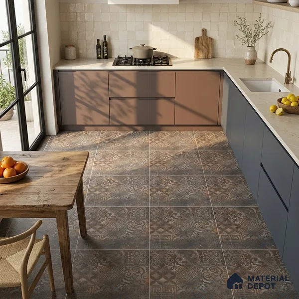 Moroccan Floor & Wall Tile TL 08341 Moroccon 15 2 ft x 2 ft Matte Finish Vitrified Tile - 9 mm | 1 Random Design | Suitable For Courtyard, Balcony, Corridor | Please Expect a Slight Variation of Pattern