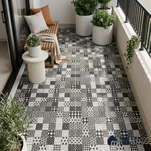 Moroccan Floor & Wall Tile TL 08342 Moroccon 16 2 ft x 2 ft Matte Finish Vitrified Tile - 9 mm | 3 Random Design | Suitable For Kitchen Backsplash, Balcony, Dining Area | Please Expect a Slight Variation of Pattern