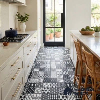 Moroccan Floor & Wall Tile TL 08342 Moroccon 16 2 ft x 2 ft Matte Finish Vitrified Tile - 9 mm | 3 Random Design | Suitable For Kitchen Backsplash, Balcony, Dining Area | Please Expect a Slight Variation of Pattern