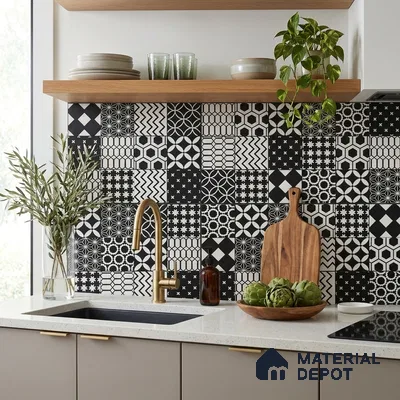 Moroccan Floor & Wall Tile TL 08342 Moroccon 16 2 ft x 2 ft Matte Finish Vitrified Tile - 9 mm | 3 Random Design | Suitable For Kitchen Backsplash, Balcony, Dining Area | Please Expect a Slight Variation of Pattern