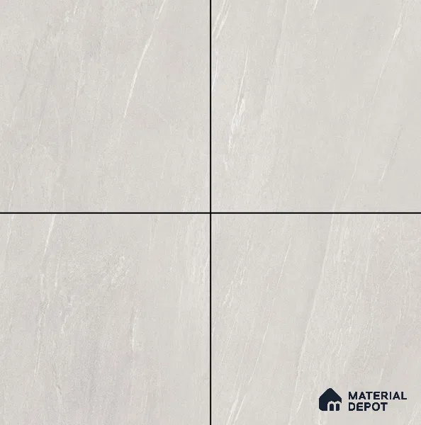 Stone Floor Tile TL 08343 Lime Stone Ivory 2 ft x 2 ft Carving Matte Finish Vitrified Tile - 9 mm | 8 Random Design | Suitable For Bathroom, Terrace & Balcony
