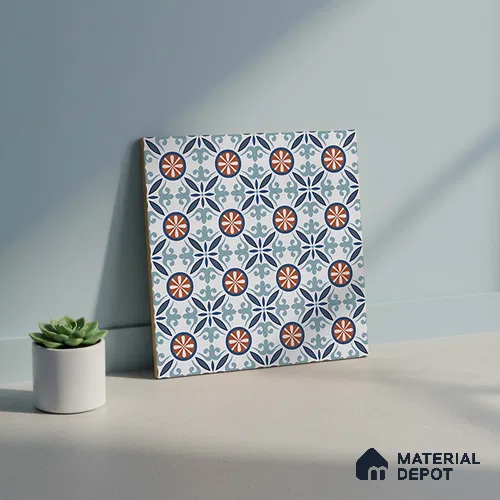Moroccan Carpet Wall & Floor Tile TL 08345 C 61018 C 1 ft x 1 ft Ceramic Matte Finish - 10 mm | Suitable For Bathroom, Kitchen, Balcony | Please Expect a Slight Variation of Pattern | Image 05