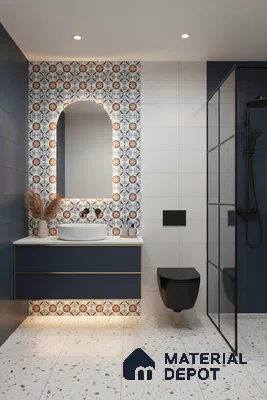 Moroccan Carpet Wall & Floor Tile TL 08345 C 61018 C 1 ft x 1 ft Ceramic Matte Finish - 10 mm | Suitable For Bathroom, Kitchen, Balcony | Please Expect a Slight Variation of Pattern