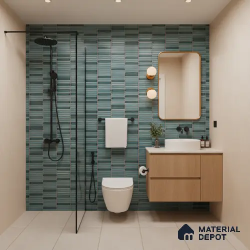 Subway Tile TL 08347 Kitkate 219 1 ft x 1 ft Ceramic Matte Finish - 10 mm | Please Expect a Slight Variation of Pattern