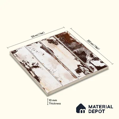 Moroccan Wall & Floor Tile TL 08356 Artefic 203 1 ft x 1 ft Ceramic Matte Finish - 10 mm | Suitable For Bathroom, Kitchen, Balcony | Please Expect a Slight Variation of Pattern