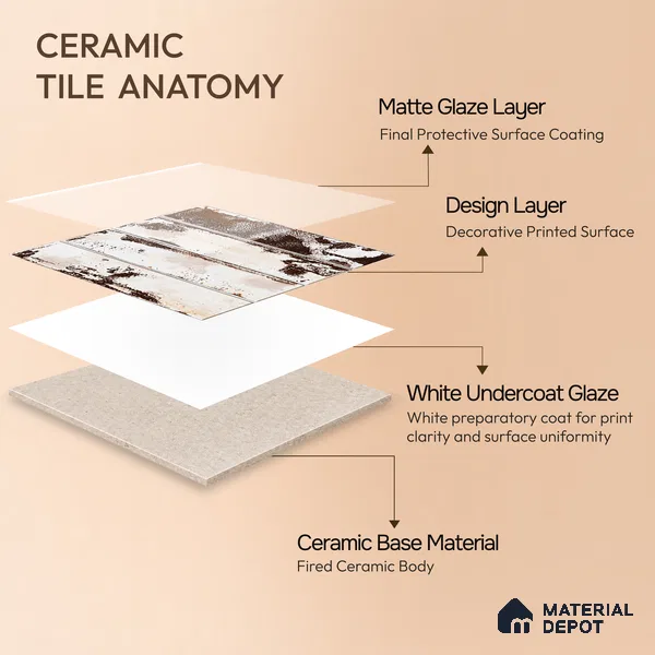 Moroccan Wall & Floor Tile TL 08356 Artefic 203 1 ft x 1 ft Ceramic Matte Finish - 10 mm | Suitable For Bathroom, Kitchen, Balcony | Please Expect a Slight Variation of Pattern