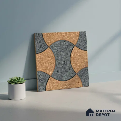 Patterned Look Parking Tile TL 08366 1 ft x 1 ft Vitrified Matte Finish - 8 mm | Please Expect a Slight Variation of Pattern