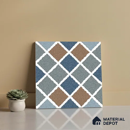 Patterned Look Parking Tile TL 08369  1 ft x 1 ft Vitrified Matte Finish - 8 mm | Please Expect a Slight Variation of Pattern