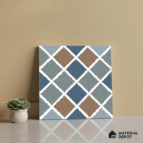 Patterned Look Parking Tile TL 08369 1 ft x 1 ft Vitrified Matte Finish - 8 mm | Please Expect a Slight Variation of Pattern