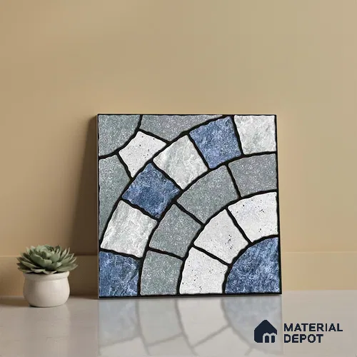 Patterned Look Parking Tile TL 08370 1 ft x 1 ft Vitrified Matte Finish - 8 mm | Please Expect a Slight Variation of Pattern