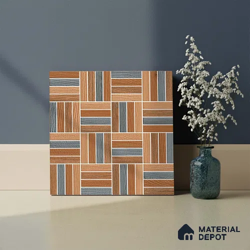 Patterned Look Parking Tile TL 08371 1 ft x 1 ft Vitrified Matte Finish - 8 mm | Please Expect a Slight Variation of Pattern
