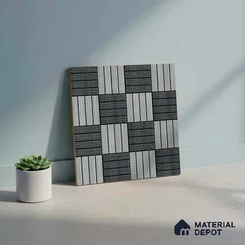 Patterned Look Parking Tile TL 08374 1 ft x 1 ft Vitrified Matte Finish - 8 mm | Please Expect a Slight Variation of Pattern