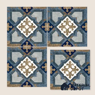 Moroccan Wall & Floor Tile TL 08375 1 ft x 1 ft Vitrified Matte Finish - 8 mm | Suitable For Bathroom, Kitchen, Balcony | Please Expect a Slight Variation of Pattern