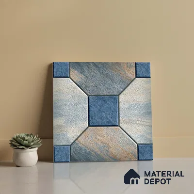 Stone Look Parking Tile TL 08387  1 ft x 1 ft Vitrified Matte Finish - 8 mm | Please Expect a Slight Variation of Pattern