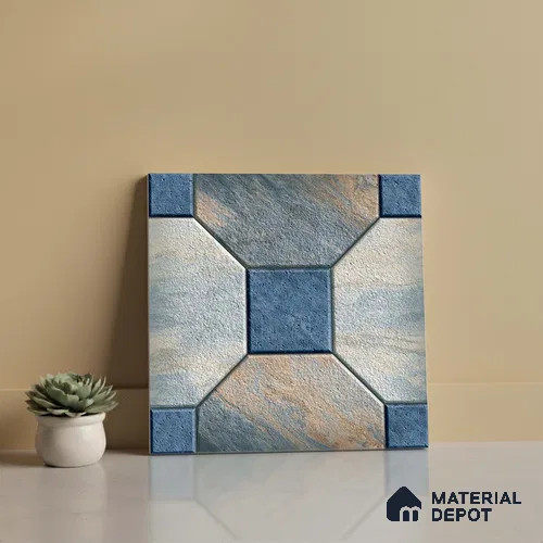 Stone Look Parking Tile TL 08387  1 ft x 1 ft Vitrified Matte Finish - 8 mm | Please Expect a Slight Variation of Pattern