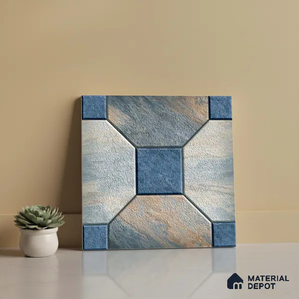 Stone Look Parking Tile TL 08387 1 ft x 1 ft Vitrified Matte Finish - 8 mm | Please Expect a Slight Variation of Pattern