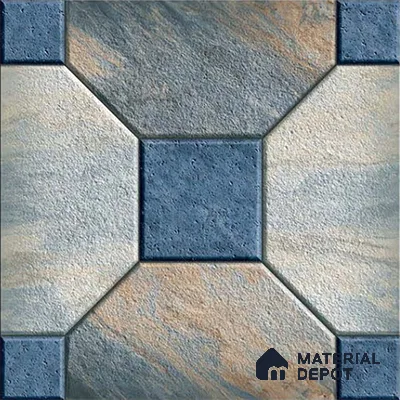 Stone Look Parking Tile TL 08387  1 ft x 1 ft Vitrified Matte Finish - 8 mm | Please Expect a Slight Variation of Pattern