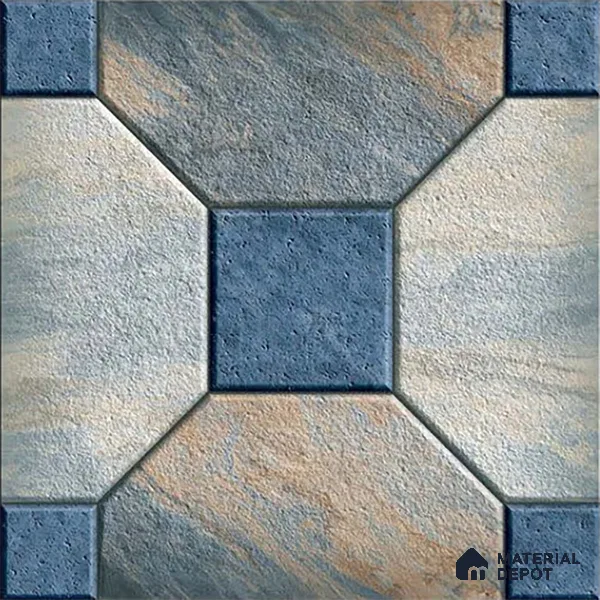 Stone Look Parking Tile TL 08387 1 ft x 1 ft Vitrified Matte Finish - 8 mm | Please Expect a Slight Variation of Pattern