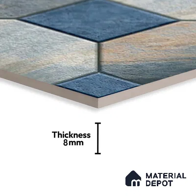 Stone Look Parking Tile TL 08387  1 ft x 1 ft Vitrified Matte Finish - 8 mm | Please Expect a Slight Variation of Pattern